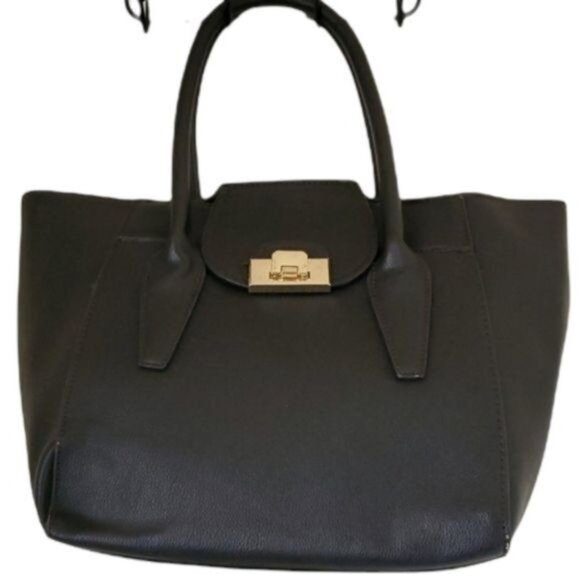 Charming Charlie Bag Shoulder Tote Handbag Black Vegan Leather WOMEN'S WOMAN'S - Picture 1 of 14